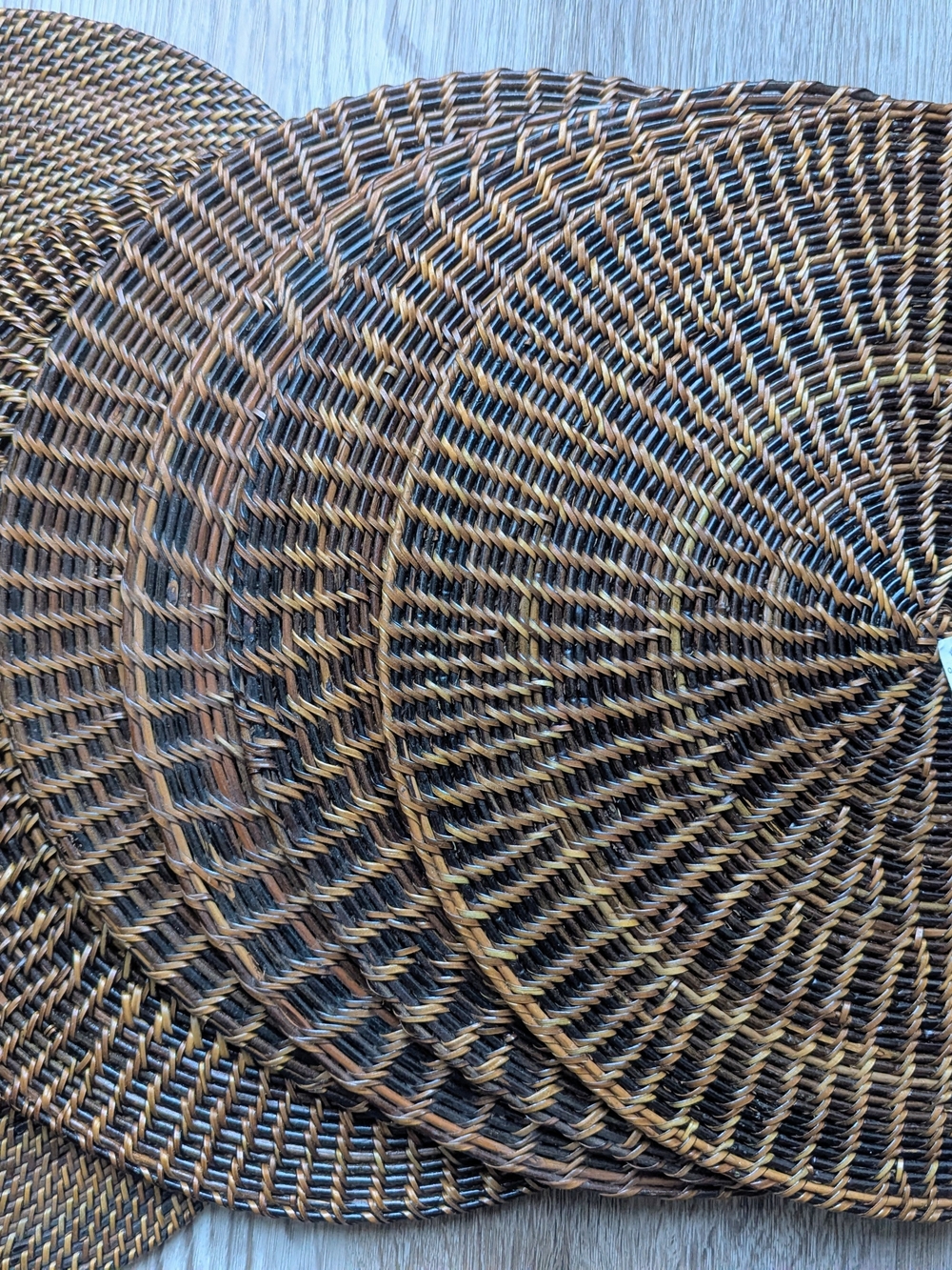Kultura Woven Nito placemats Tahanan Set 6 wicker rattan  brown boho natural